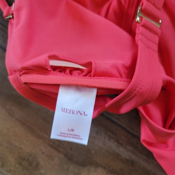 NWT Rouched Pink Halter One Piece swim suit - Picture 4 of 5